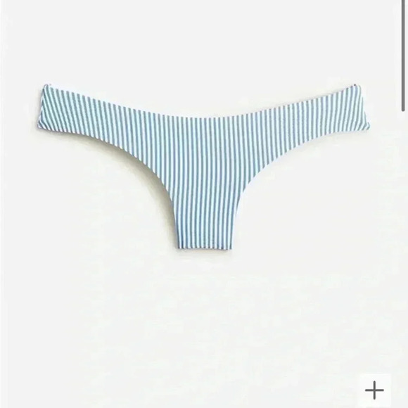 New with tags J crew blue and white striped Hipster bikini bottom in seersucker - Picture 6 of 6